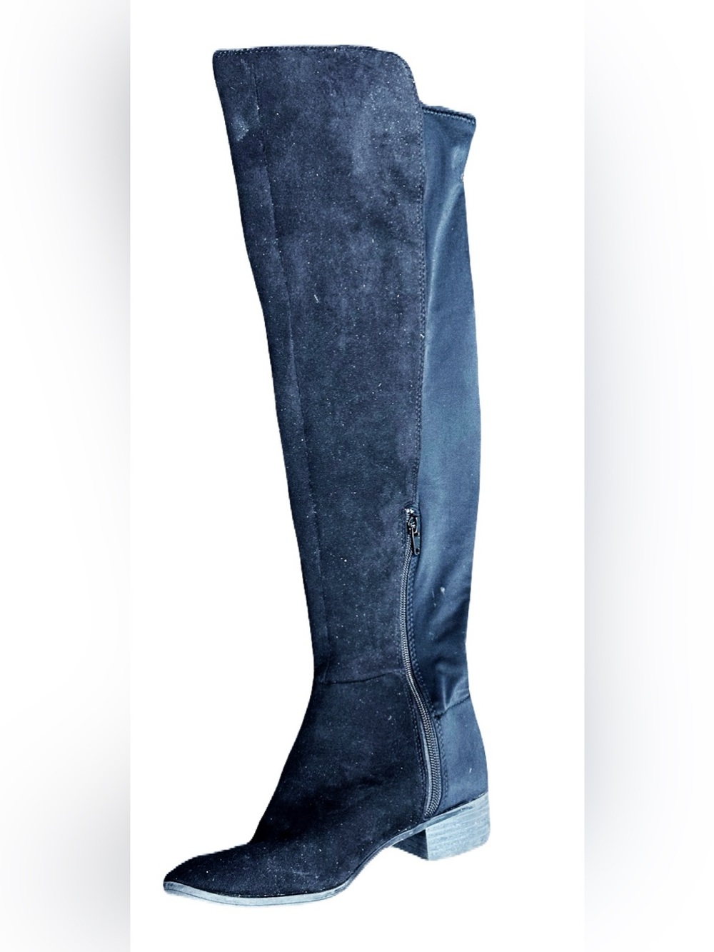 Fergalicious by Fergie Over-the-Knee Black Stretch Boot with Side Zip